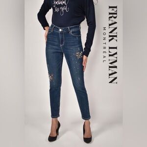 Women’s FRANK LYMAN dark‎ blue wash stretchy skinny Jeans size Large